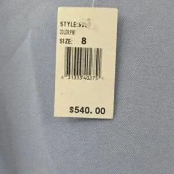 Rickie Freeman For Teri Jon Elegant Blue Pearl Embellished Dress - Picture 6 of 6